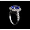 Image 4 : 3.94ct Tanzanite and Diamond Ring - 14KT White Gold