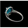Image 3 : 3.17ct Apatite and Diamond Ring - 14KT White Gold