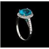 Image 4 : 3.17ct Apatite and Diamond Ring - 14KT White Gold