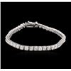 Image 1 : 14KT White Gold 4.55ctw Diamond Tennis Bracelet