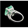Image 3 : GIA Cert 12.66ct Emerald and Diamond Ring - 14KT White Gold