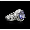 Image 1 : 14KT White Gold 2.13ct Tanzanite and Diamond Ring