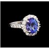 Image 1 : 5.00ct Tanzanite and Diamond Ring - 14KT White Gold
