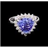 Image 2 : 3.72ct Tanzanite and Diamond Ring - 14KT White Gold
