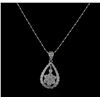 Image 1 : 14KT White Gold 1.11ctw Diamond Pendant With Chain