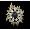 Image 2 : 18KT and 14KT Yellow Gold 3.20ct Sapphire and Diamond Ring