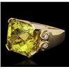 Image 1 : 14KT Yellow Gold 22.17ct Citrine and Diamond Ring