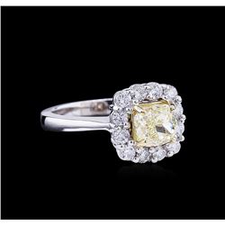 2.11ctw Fancy Light Yellow Diamond Ring - 14KT Two-Tone Gold