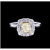 Image 2 : 2.11ctw Fancy Light Yellow Diamond Ring - 14KT Two-Tone Gold