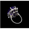 Image 3 : 16.83ct Tanzanite, Sapphire and Diamond Ring - 14KT White Gold
