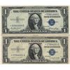 Image 1 : 1935 $1 Star Note Silver Certificate Currency Lot of 2