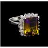 6.00ct Ametrine and Diamond Ring - 14KT White Gold