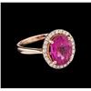 Image 1 : 14KT Rose Gold 2.95ct Tourmaline and Diamond Ring