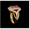 Image 4 : 1.86ct Pink Sapphire and Diamond Ring - 18KT Rose Gold