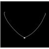 Image 2 : 0.10ct Diamond Solitaire Necklace - 14KT White Gold