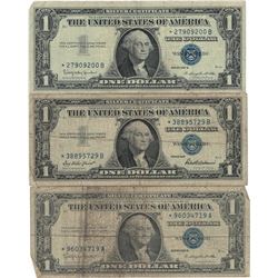 1957 $1 Star Note Silver Certificate Currency Lot of 3