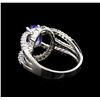 Image 3 : 1.45ct Blue Sapphire and Diamond Ring - 14KT White Gold