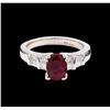 Image 2 : 1.23ct Ruby and Diamond Ring - 14KT White Gold