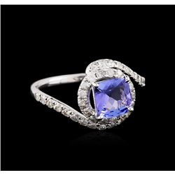 14KT White Gold 1.41ct Tanzanite and Diamond Ring