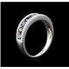 Image 3 : 14KT White Gold 1.02ctw Blue Diamond Ring