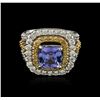 Image 2 : 14KT Two-Tone Gold 2.43ct Tanzanite and Diamond Ring