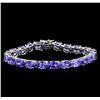 Image 1 : 26.68ctw Tanzanite Bracelet - 14KT White Gold