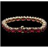 Image 2 : 14KT Yellow Gold 33.96ctw Ruby Bracelet