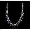 Image 2 : 14KT White Gold 13.78ctw Sapphire and Diamond Necklace