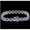 Image 2 : 14KT White Gold 17.24ctw Tanzanite and Diamond Bracelet