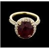 Image 2 : 9.77ct Ruby and Diamond Ring - 14KT Yellow Gold