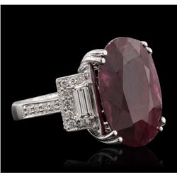 18KT White Gold 12.59ct Ruby and Diamond Ring