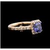 Image 1 : 1.52ct Tanzanite and Diamond Ring - 14KT Rose Gold