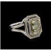 Image 1 : 3.36ctw Fancy Light Greenish Yellow Diamond Ring - 14KT Two-Tone Gold