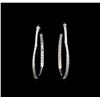Image 1 : 1.50ctw Heart Shape Hoop Earrings - 14KT White Gold