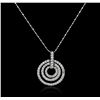 Image 1 : 14KT White Gold 1.35ctw Diamond Pendant With Chain