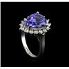 Image 4 : 5.89ct Tanzanite and Diamond Ring - 14KT White Gold