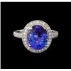 Image 2 : 3.15ct Tanzanite and Diamond Ring - 14KT White Gold