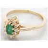 Image 2 : Emerald and Diamond Ring - 14KT Yellow Gold