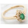 Image 3 : Emerald and Diamond Ring - 14KT Yellow Gold