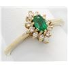 Image 6 : Emerald and Diamond Ring - 14KT Yellow Gold