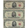 Image 1 : 1963 $5 Red Seal Bill Lot of 3