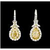 Image 1 : EGL USA Cert 2.62ctw Fancy Yellow Diamond Earrings - Platinum