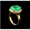 Image 4 : GIA Cert 7.11ct Emerald and Diamond Ring - 14KT Yellow Gold