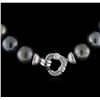 Image 1 : Cultured Pearl and Diamond Necklace - 14KT White Gold
