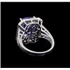 Image 3 : 6.82ct Tanzanite and Diamond Ring - 14KT White Gold