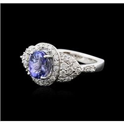 14KT White Gold 1.55ct Tanzanite and Diamond Ring