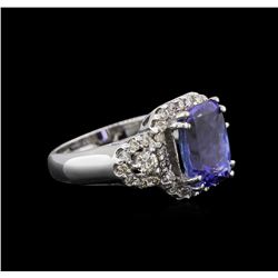 14KT White Gold 2.98ct Tanzanite and Diamond Ring