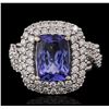 Image 2 : 14KT White Gold 2.84ct Tanzanite and Diamond Ring