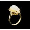 Image 3 : 5.72ct Opal and Diamond Ring - 14KT Yellow Gold