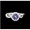 Image 2 : 1.31ct Tanzanite and Diamond Ring - 14KT White Gold